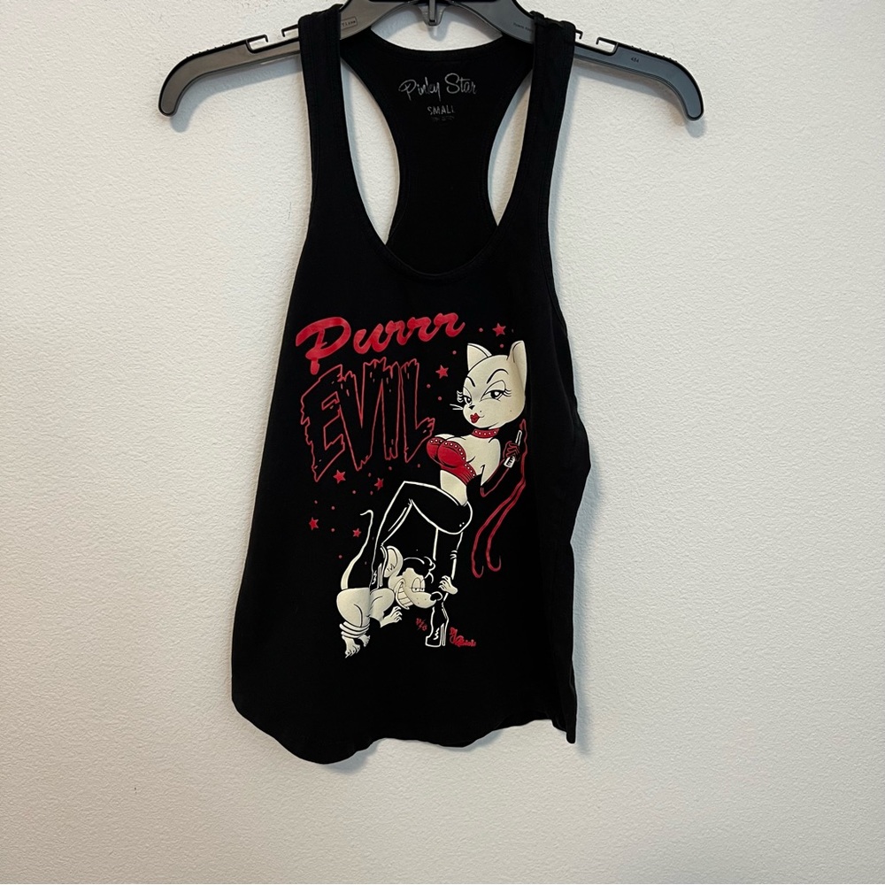 Pinky Star Purrr Evil T Back Tank Top Sz Small